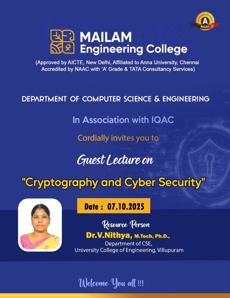 brochure for Cryptography and Cyber Security event